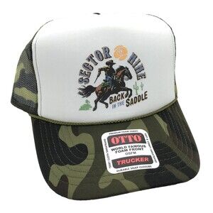 Sector 9 Skateboards Camo "Back In The Saddle" Trucker Hat Otto NEW GOOD CAMO